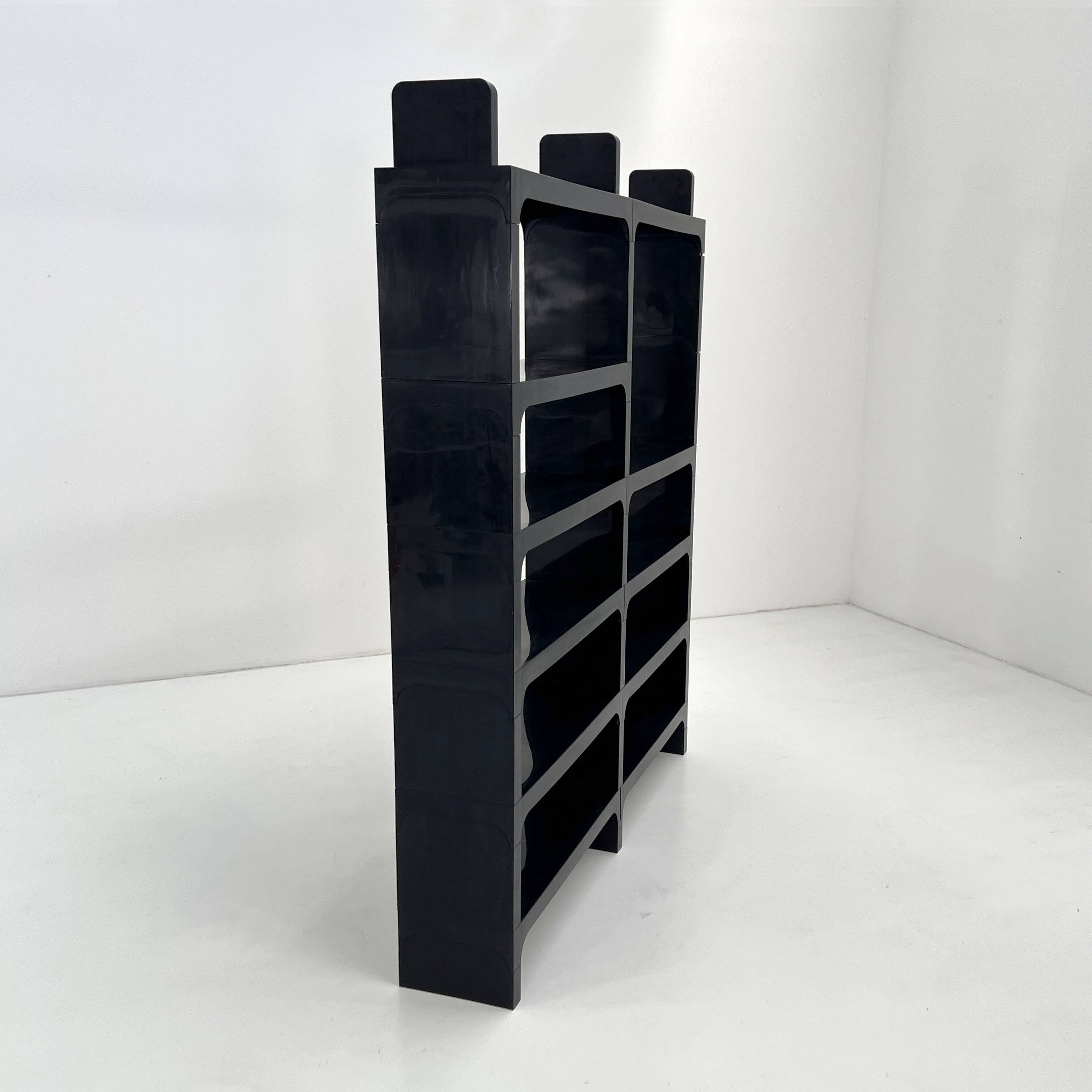 Modular black shelf by Olaf Von Bohr for Kartell, 1970