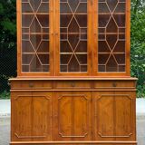Large English solid wood library from the 19th century, 162cm.