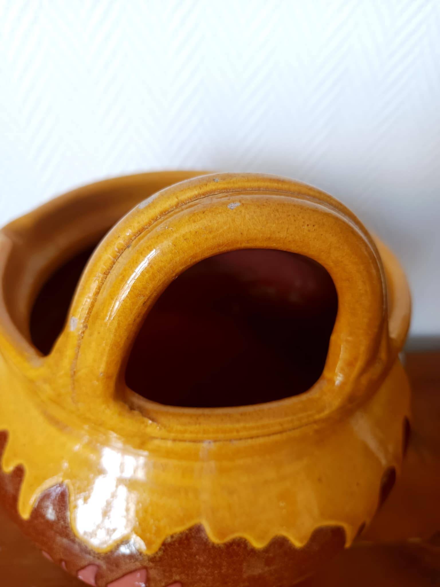 Vintage glazed pottery planter