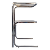 Bout de canapé - table chrome et verre fumé - design vintage