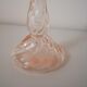 Pair of glass candle holders, pink and green