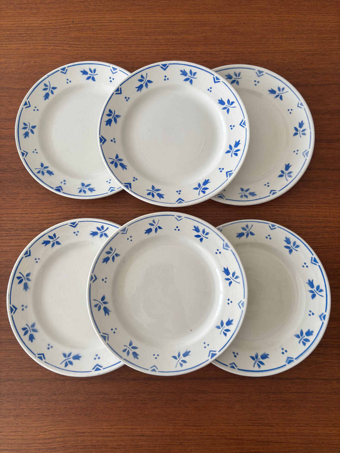 Set of 6 vintage dessert plates Sarreguemines Digoin model Camil