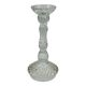 Bougeoir vintage en verre pressé torsadé