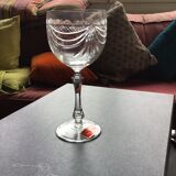 Set of 6 crystal stemmed glasses