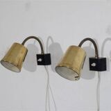 Paire d'appliques scandinave en laiton 1970