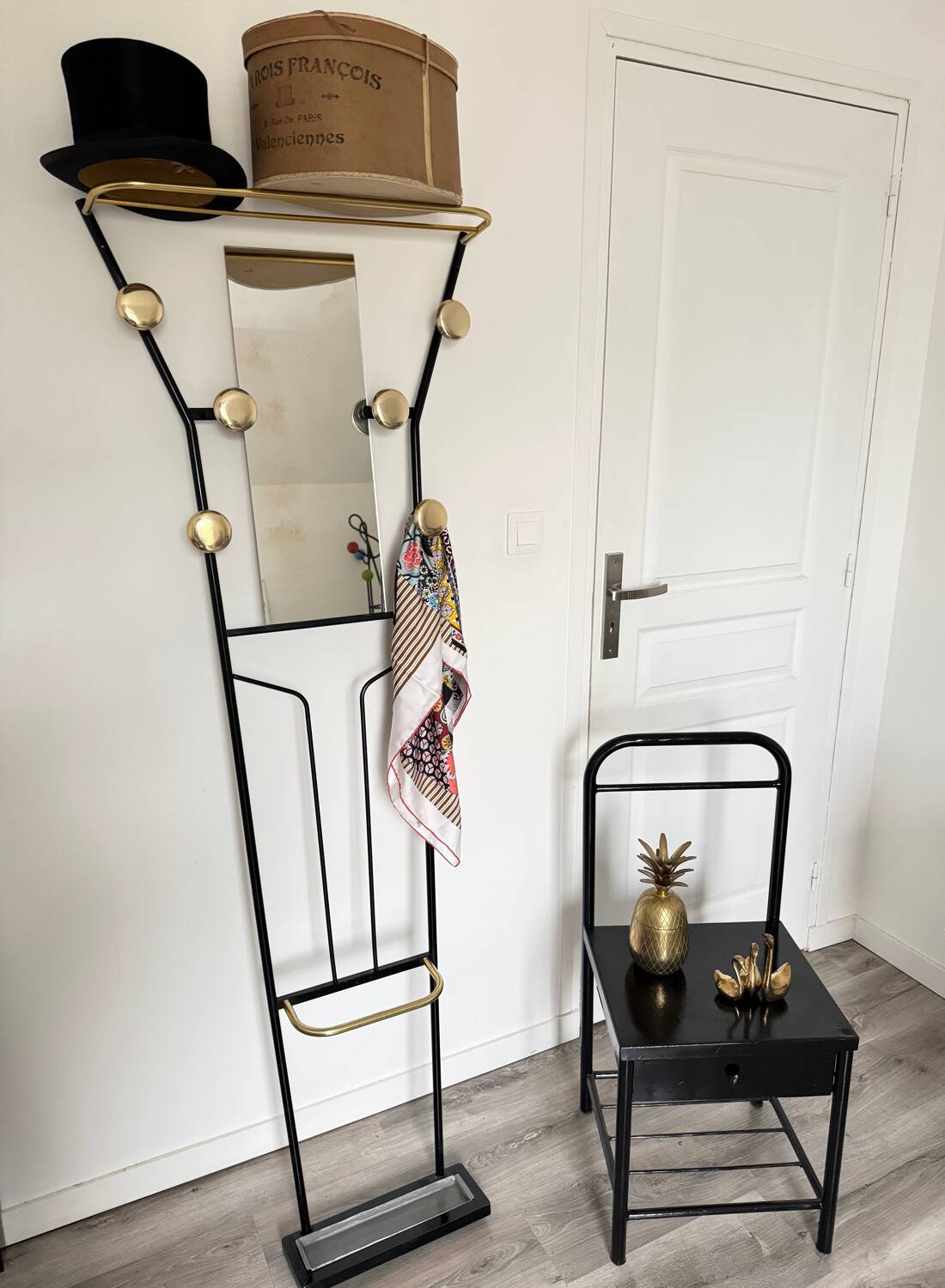 Vintage gold coat rack