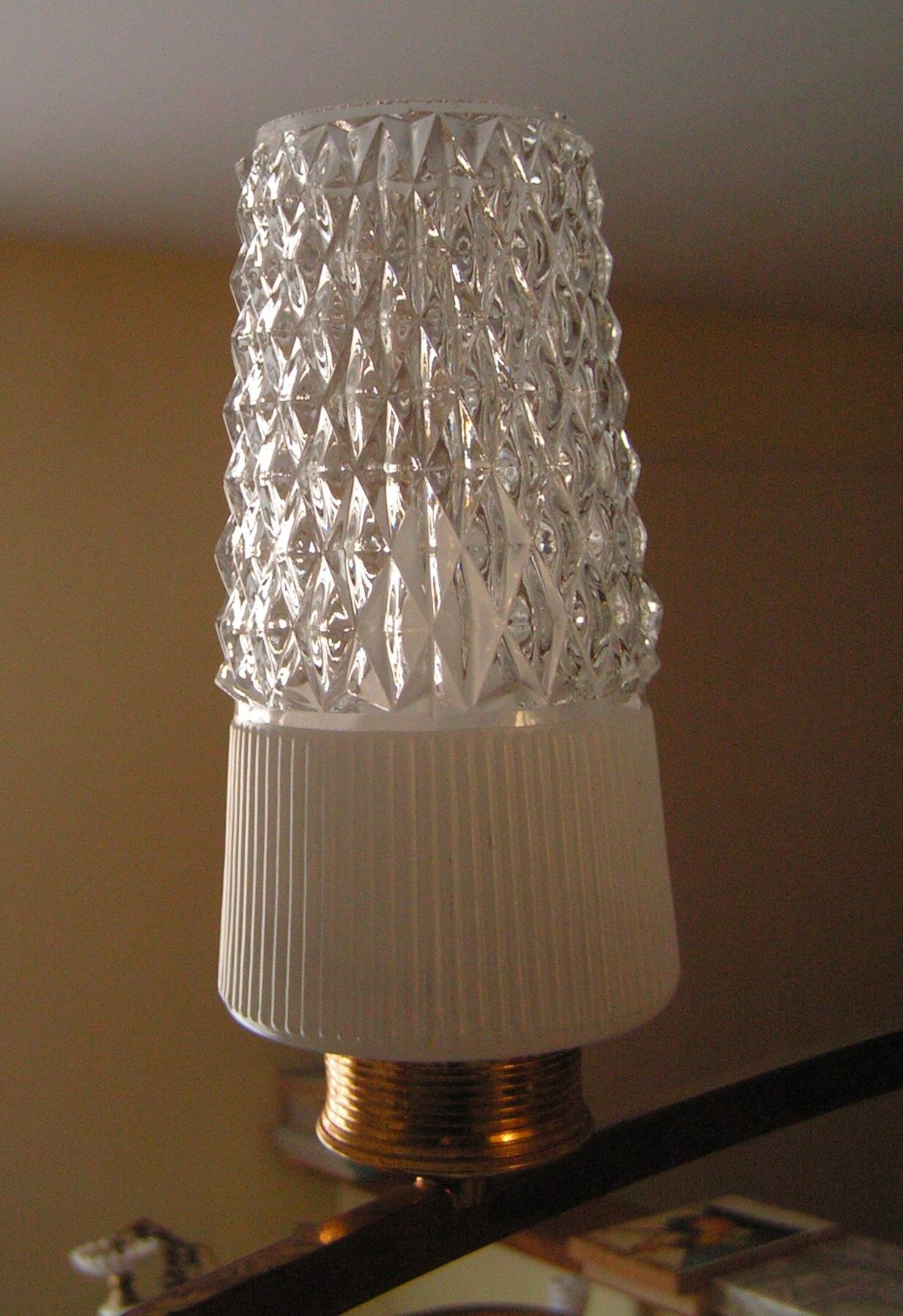 Chandelier glass metal and brass globe golden 6 lights 50-60