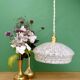 Vintage white Clichy glass lampshade pendant light