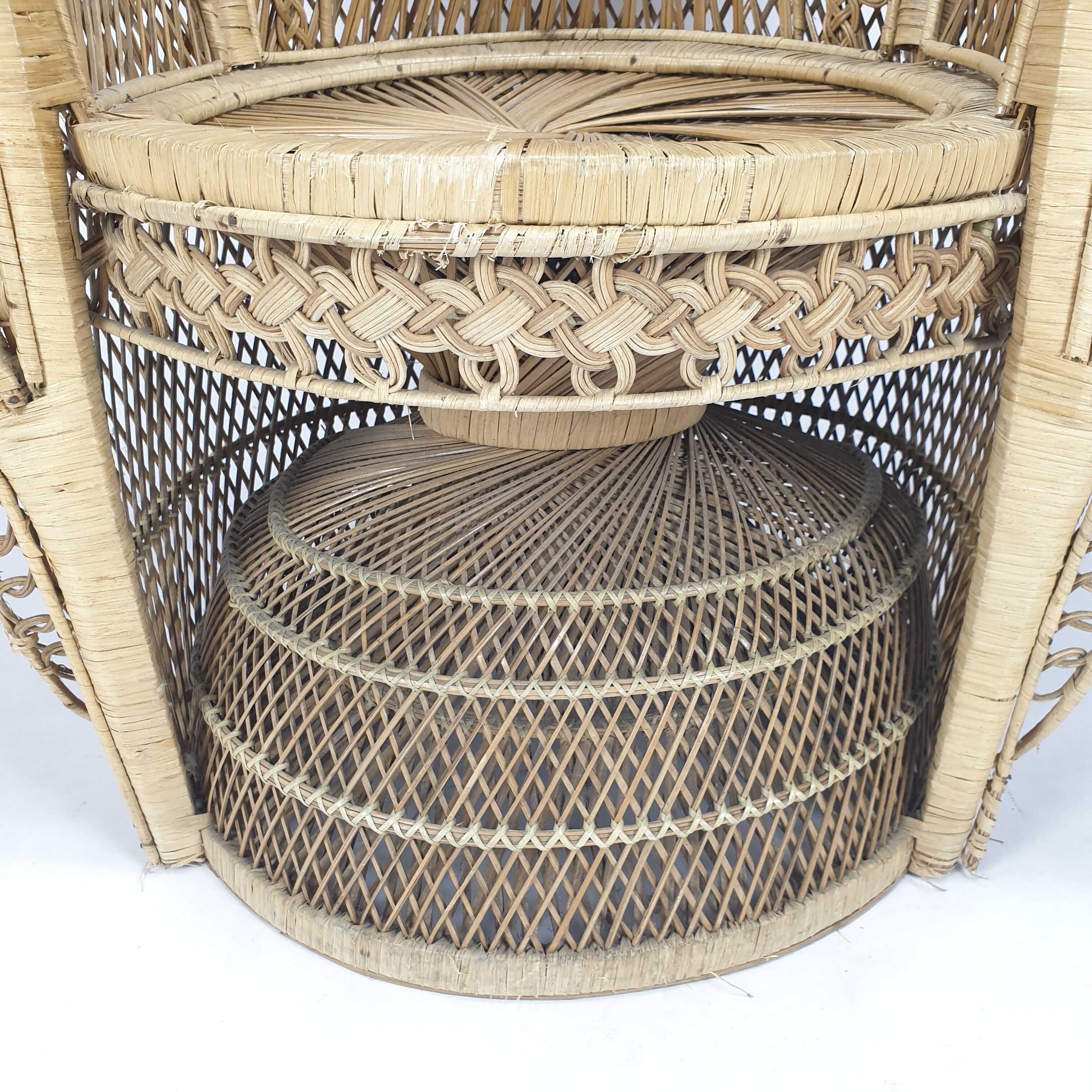 Emmanuelle in rattan and wicker armchair Italy 1960's