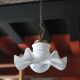 Vintage chandelier, white opaline chandelier and metal, opaline pendant, lamp