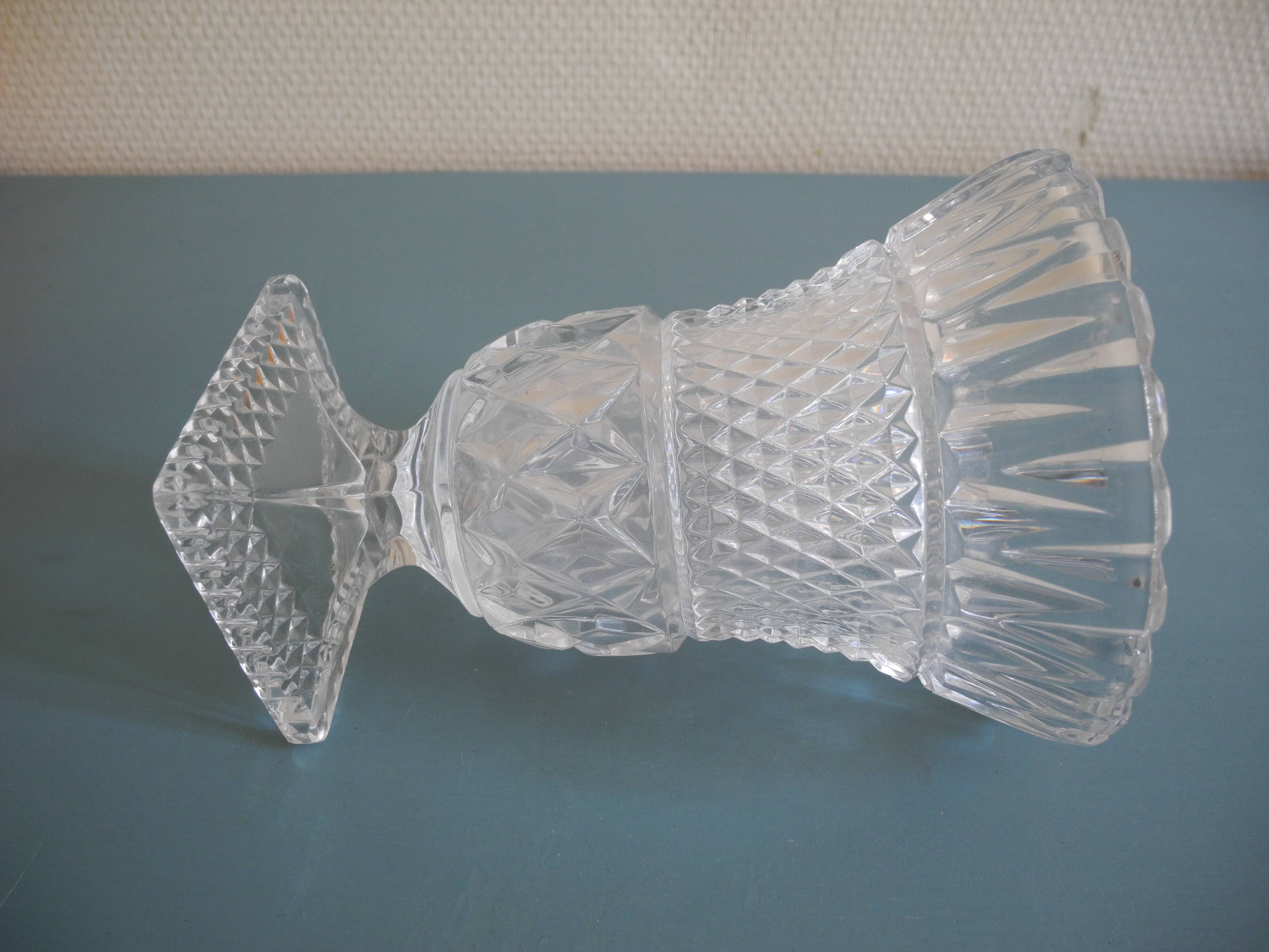 Medici vase molded crystal bohemian decor vintage french crystal vase