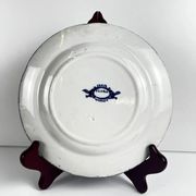 Set of 6 dessert plates in ironstone "Flora" – Creil et Montereau, 19th century, blue
