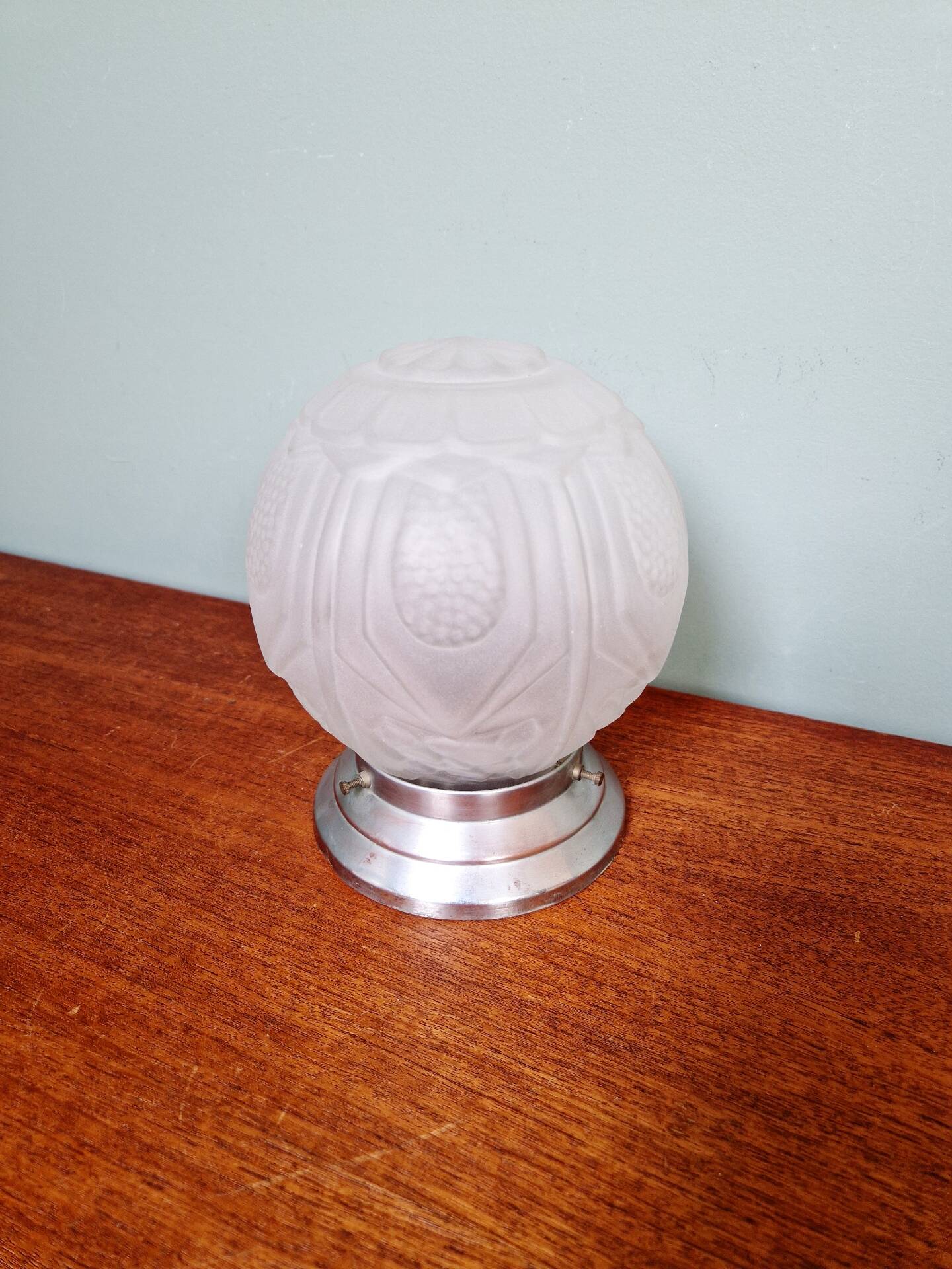 Art Deco ceiling light in frosted pressed glass, 1930