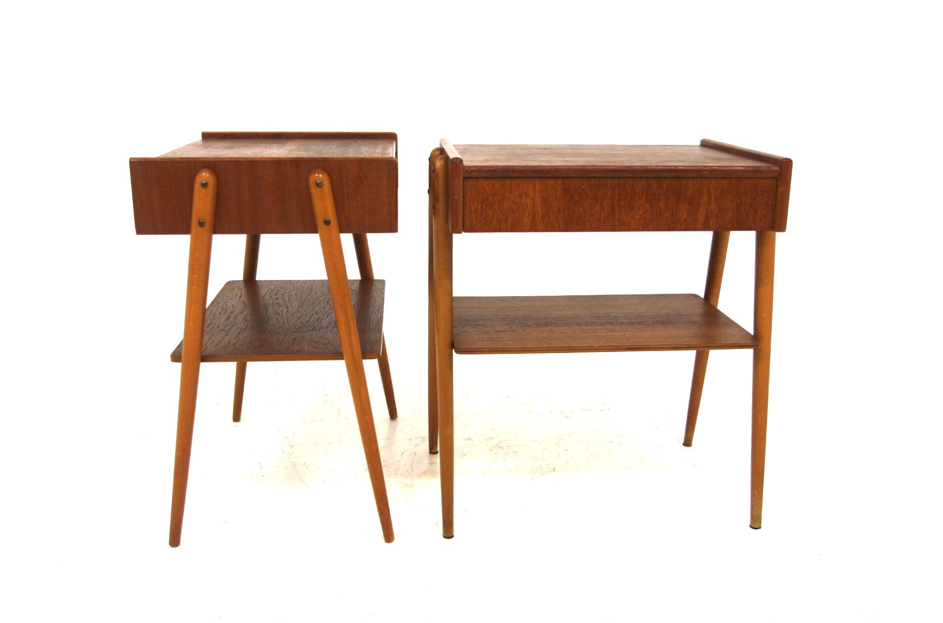 Set of 2 teak bedside tables, Carlström, Sweden, 1960.
