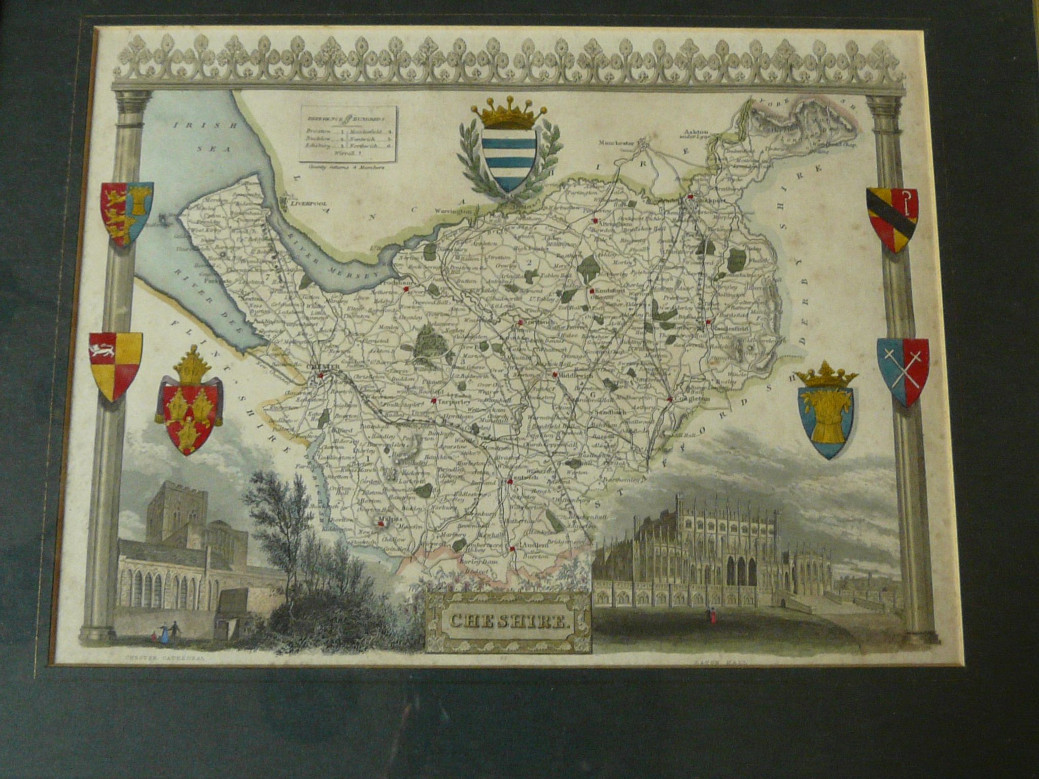 Old English engraving County Cheshire