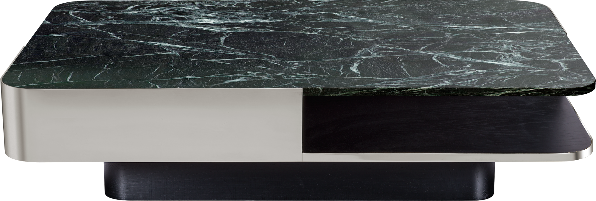 Table lounge large marbre vert inox Red Edition