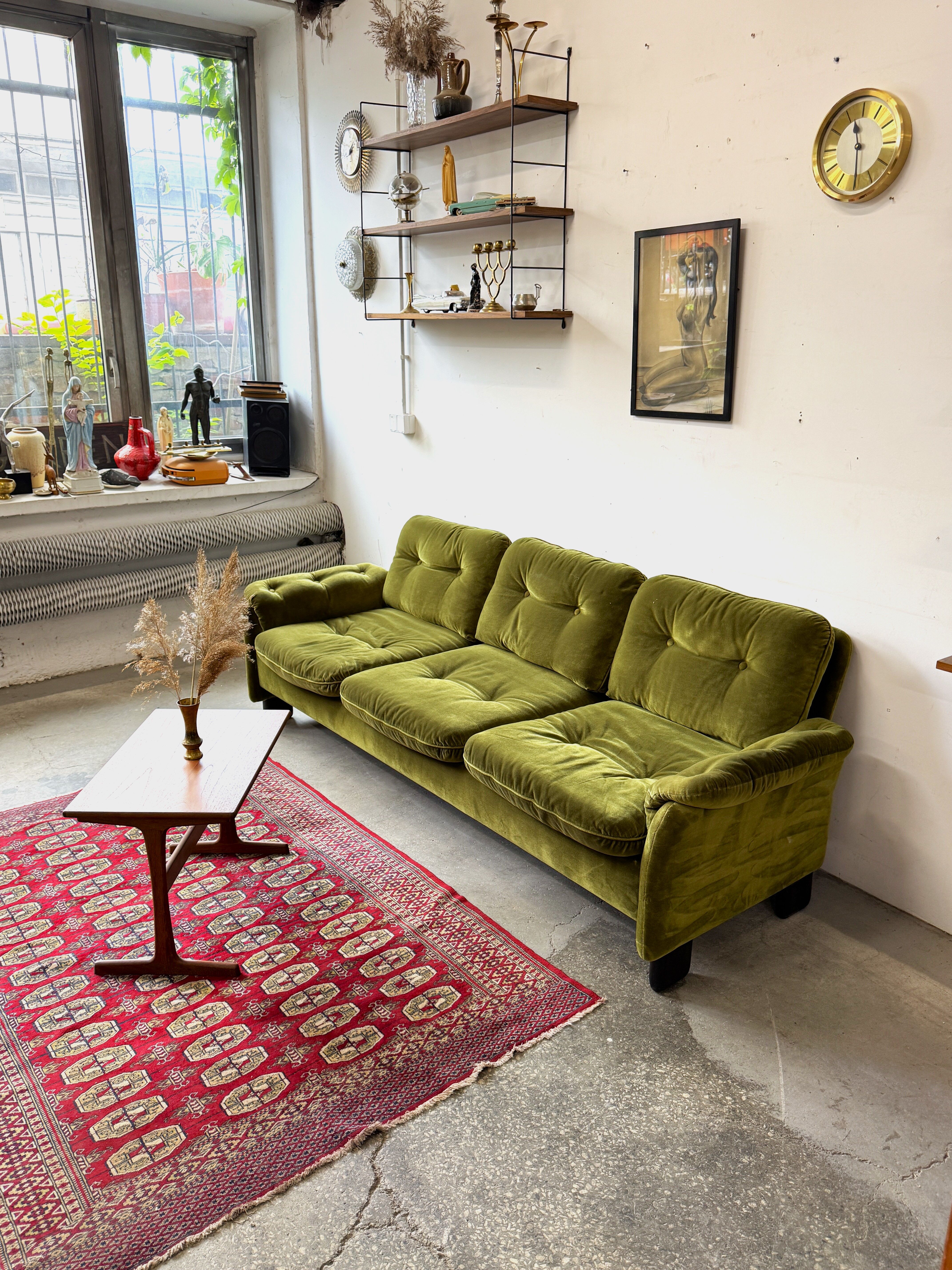 Velvet Sofa, Denmark, 1960s, Mid-C, Vintage