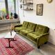Velvet Sofa, Denmark, 1960s, Mid-C, Vintage