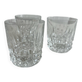 Set of three crystal whiskey glasses