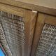 Vintage retro 1960s rattan and wood cabinet with desk section