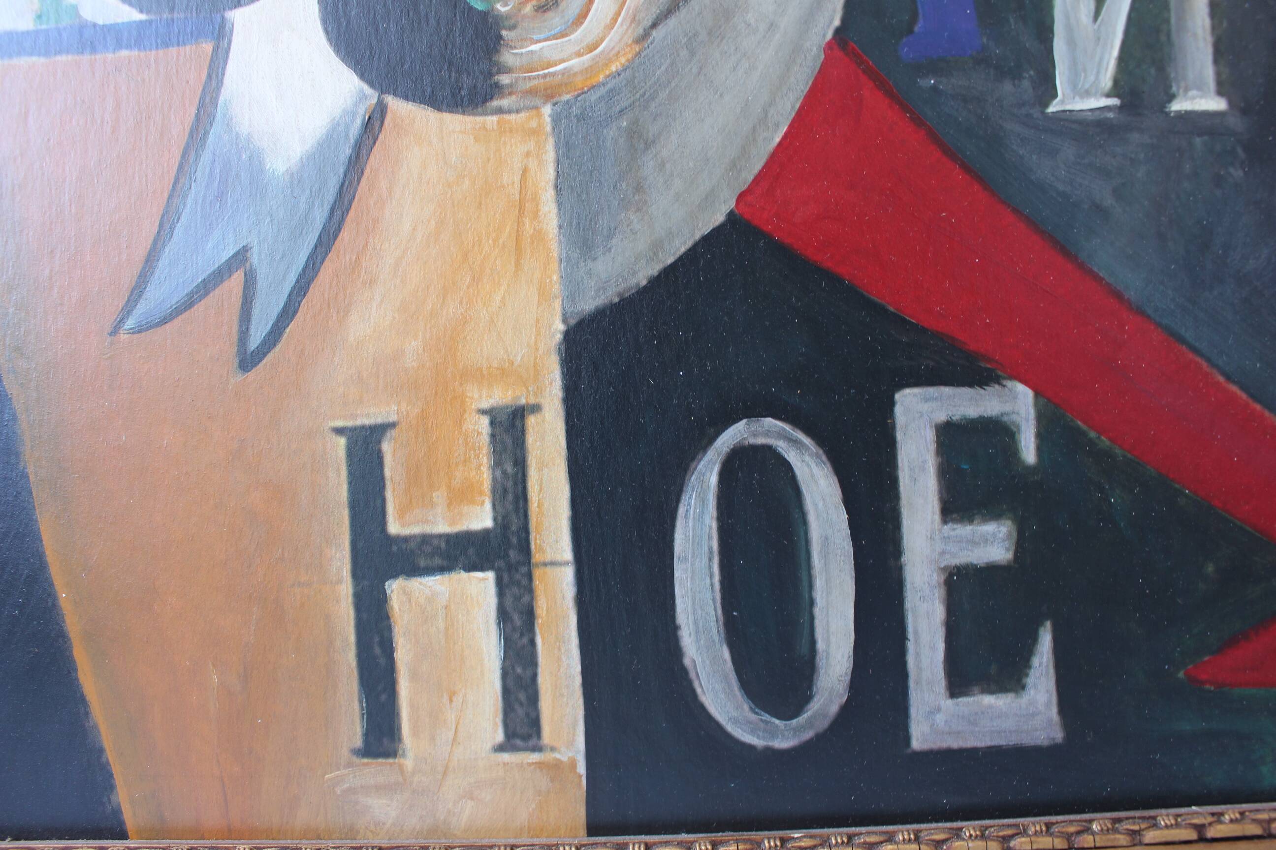 Peinture cubiste moderniste signée