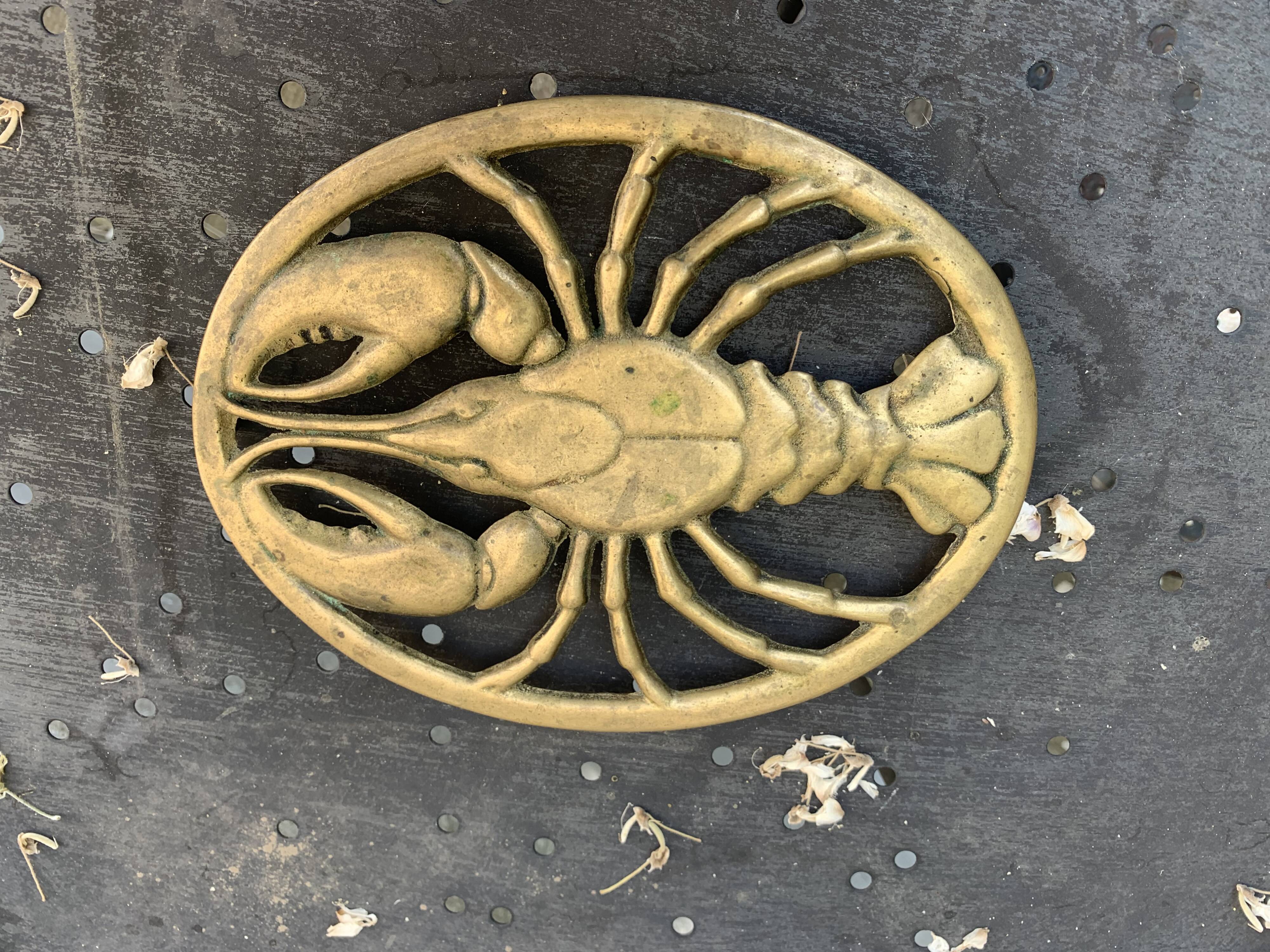 Golden brass underside vintage lobster