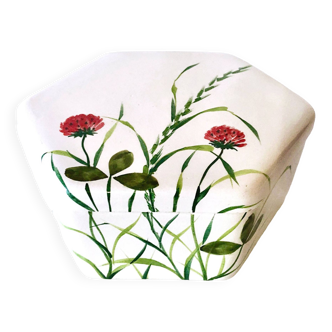 Boîte bonbonnière céramique décor floral peint à la main ITALIE