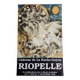 Affiche Riopelle "Hommage à Rosa Luxembourg" au château de la Roche-Guyon, 1995, 40 x 63 cm