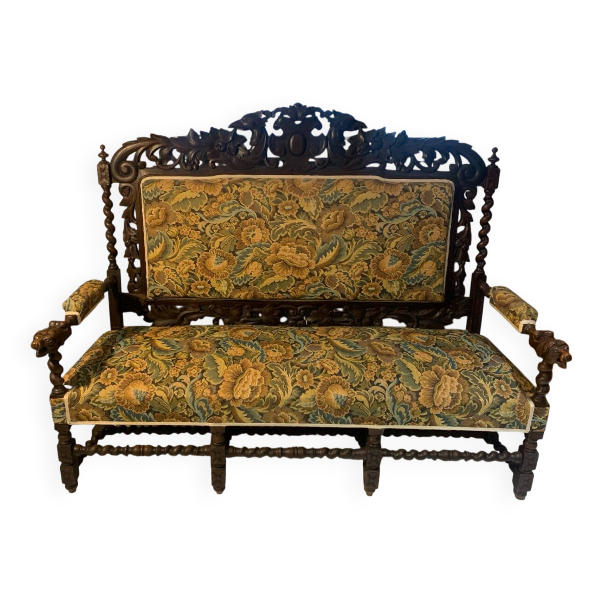 Antique Henri II Twisted Sofa