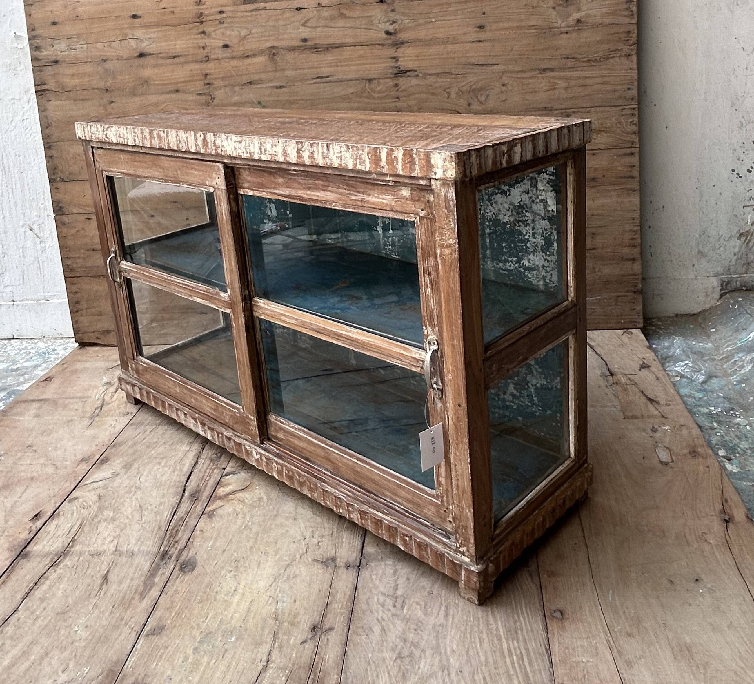 glazed teak buffet with original patina