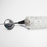 Torch wall lampof the 60s in silver and glass
