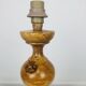 Turned wood lamp and vintage wool lampshade