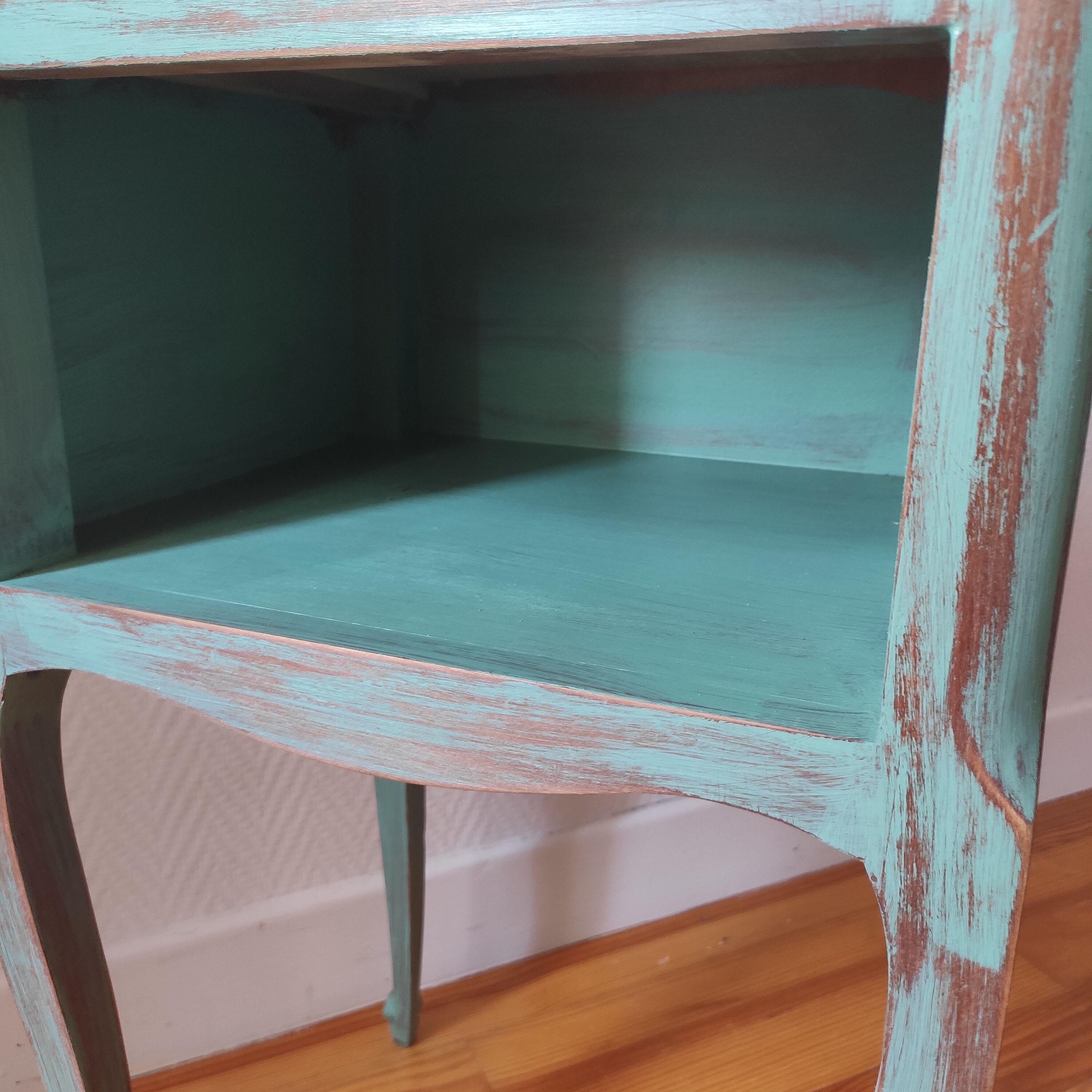 Pair of patinated bedside tables