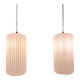 Pair of ribbed white opaline pendants, Philips, 1960s