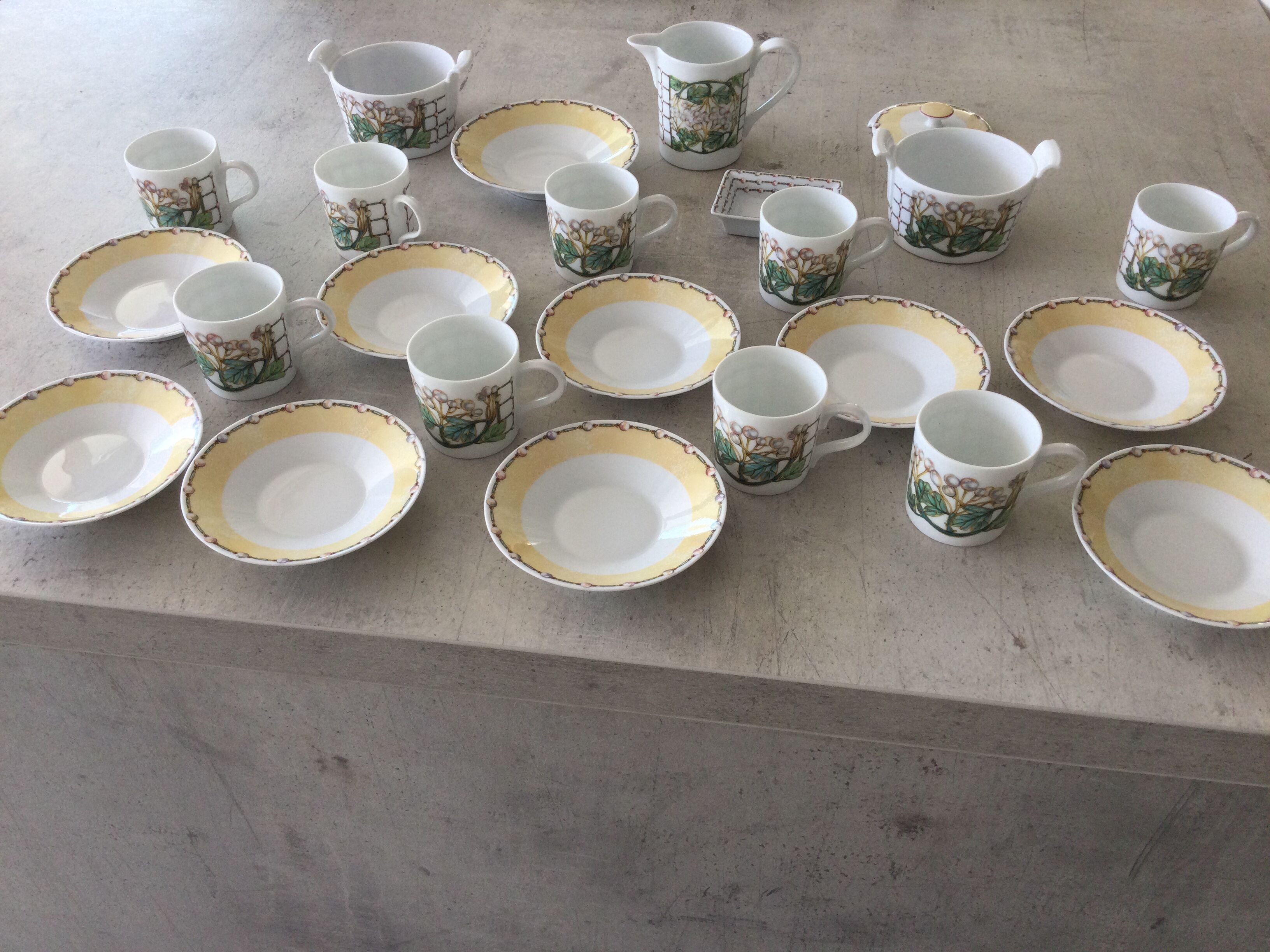 Lalique Coffee Service Pearls Model Limoges Porcelain