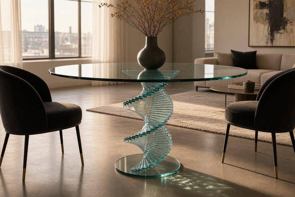 Vintage twisted glass table from the 90s.