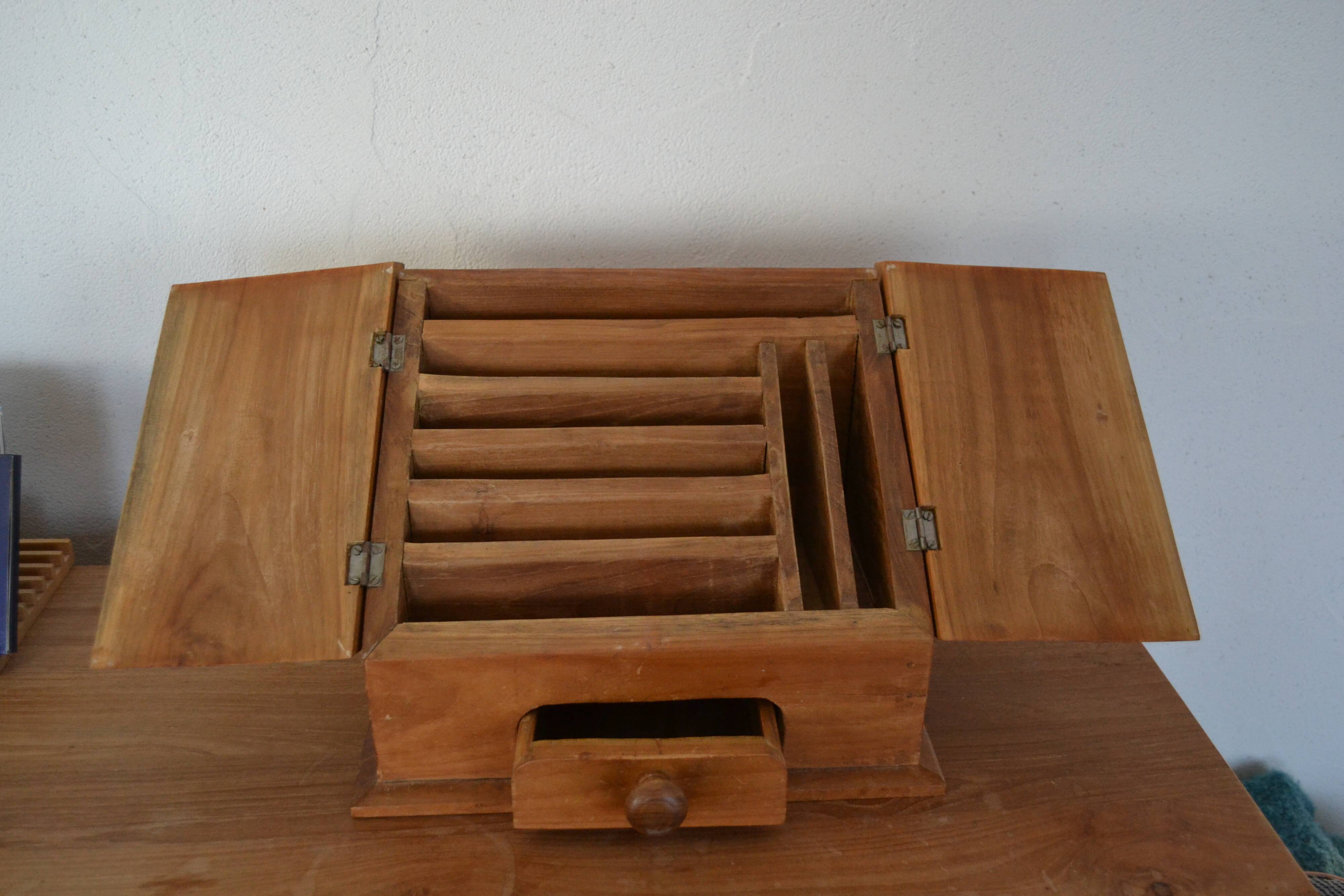 Wooden mail storage box