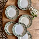 Set of 6 old plates in iron earth, model Murier de Saint Amand