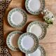 Set of 6 old plates in iron earth, model Murier de Saint Amand