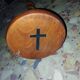 Religious candle holder turned wood