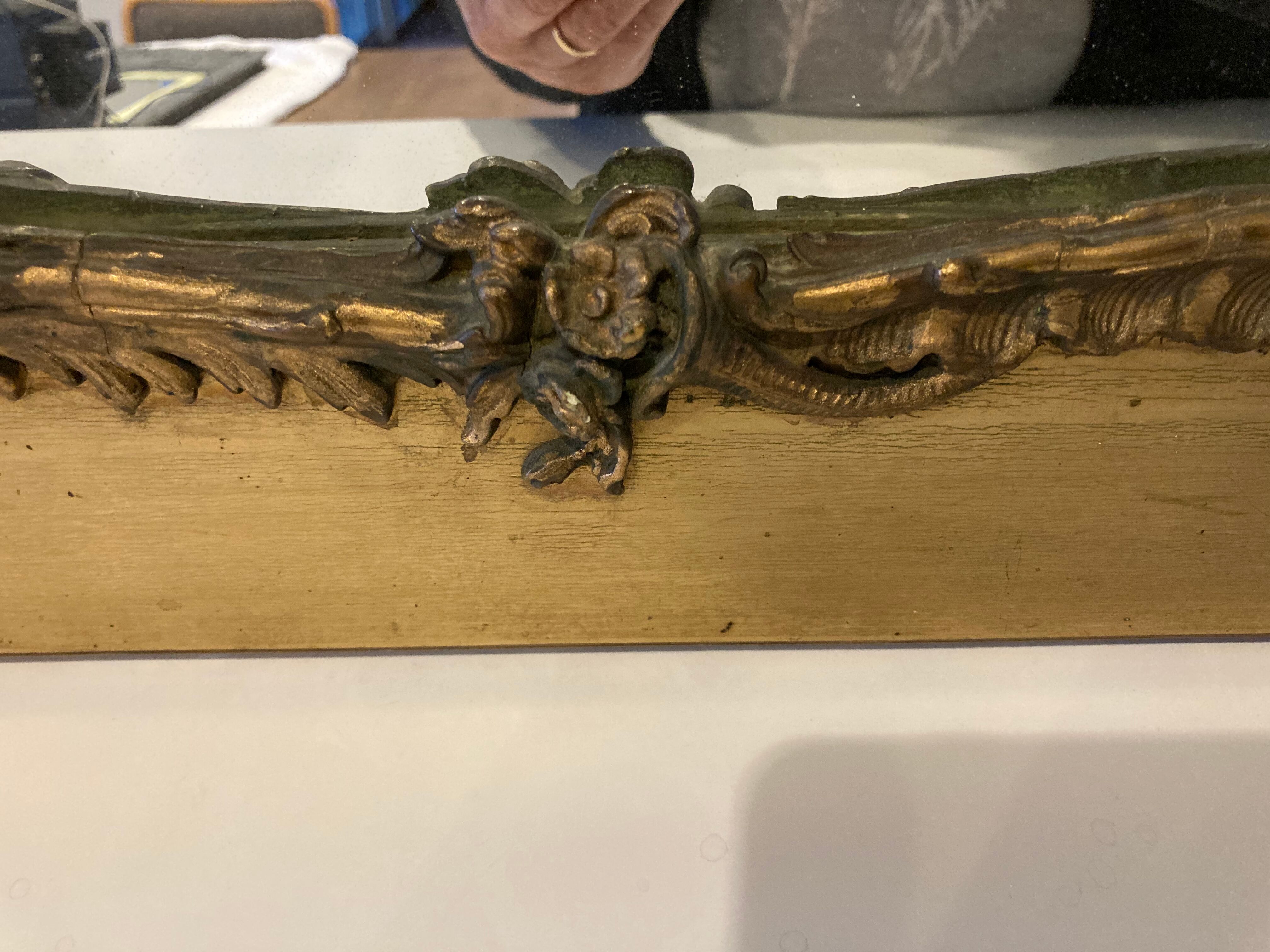 Gilded mirror rockery style louis XV