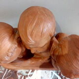Bust trio of children terracotta of Sorgel