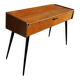 Console / bureau vintage en bois, pied compas
