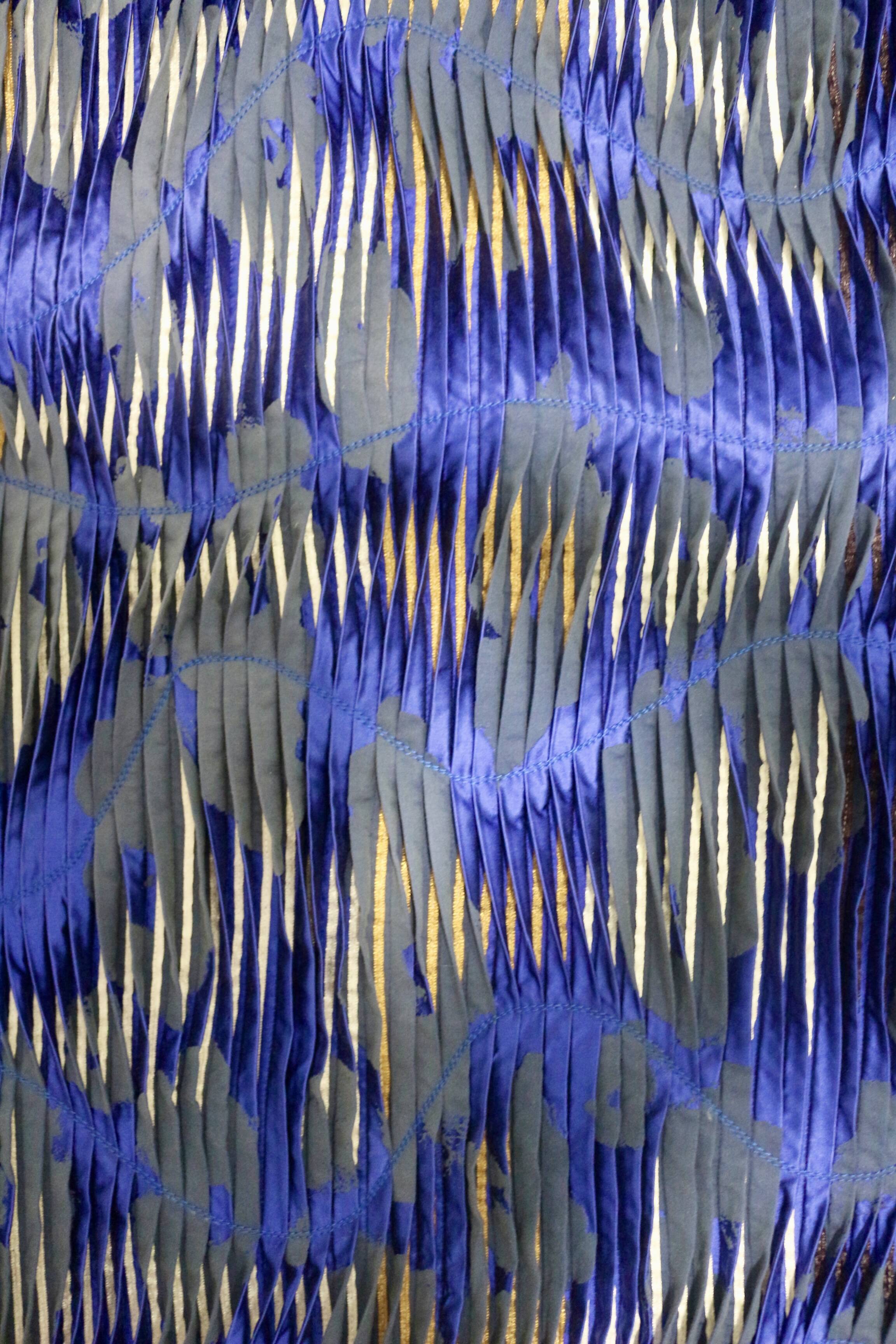 Tableau texturé contemporain Bleu imprimé  Ref cobalt