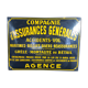 Advertising enamel plate "General insurance company... Miscellaneous risks... Hail, livestock mortality..." 50x 42 cm