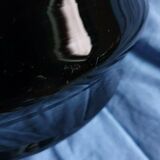 "Doyen" vase circa 1920-30 art deco in hyalite glass and tin in bunches of grapes