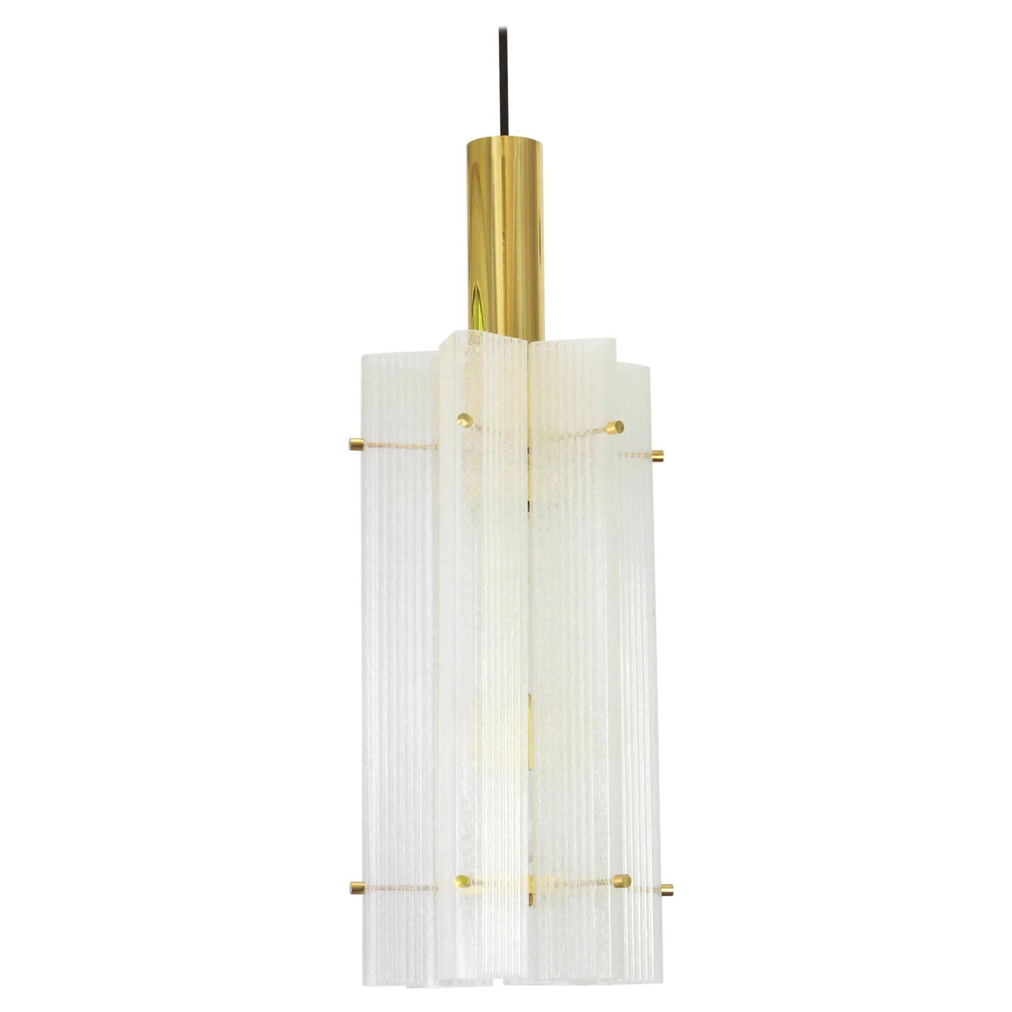 Murano glass ice pendant by Limburg, Germany, 1970s