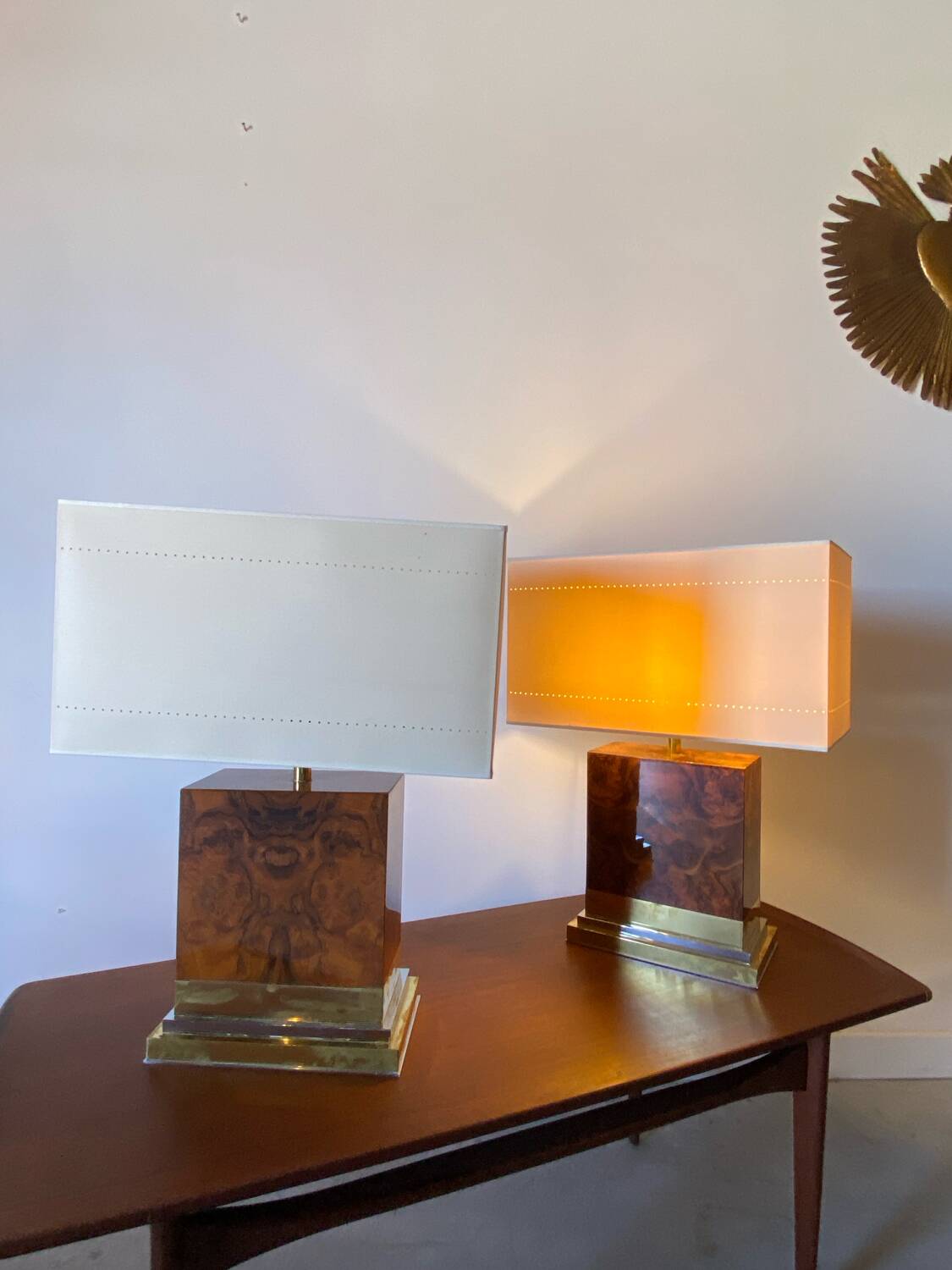 Pair of Jean-Claude Mahey lamps, 1975