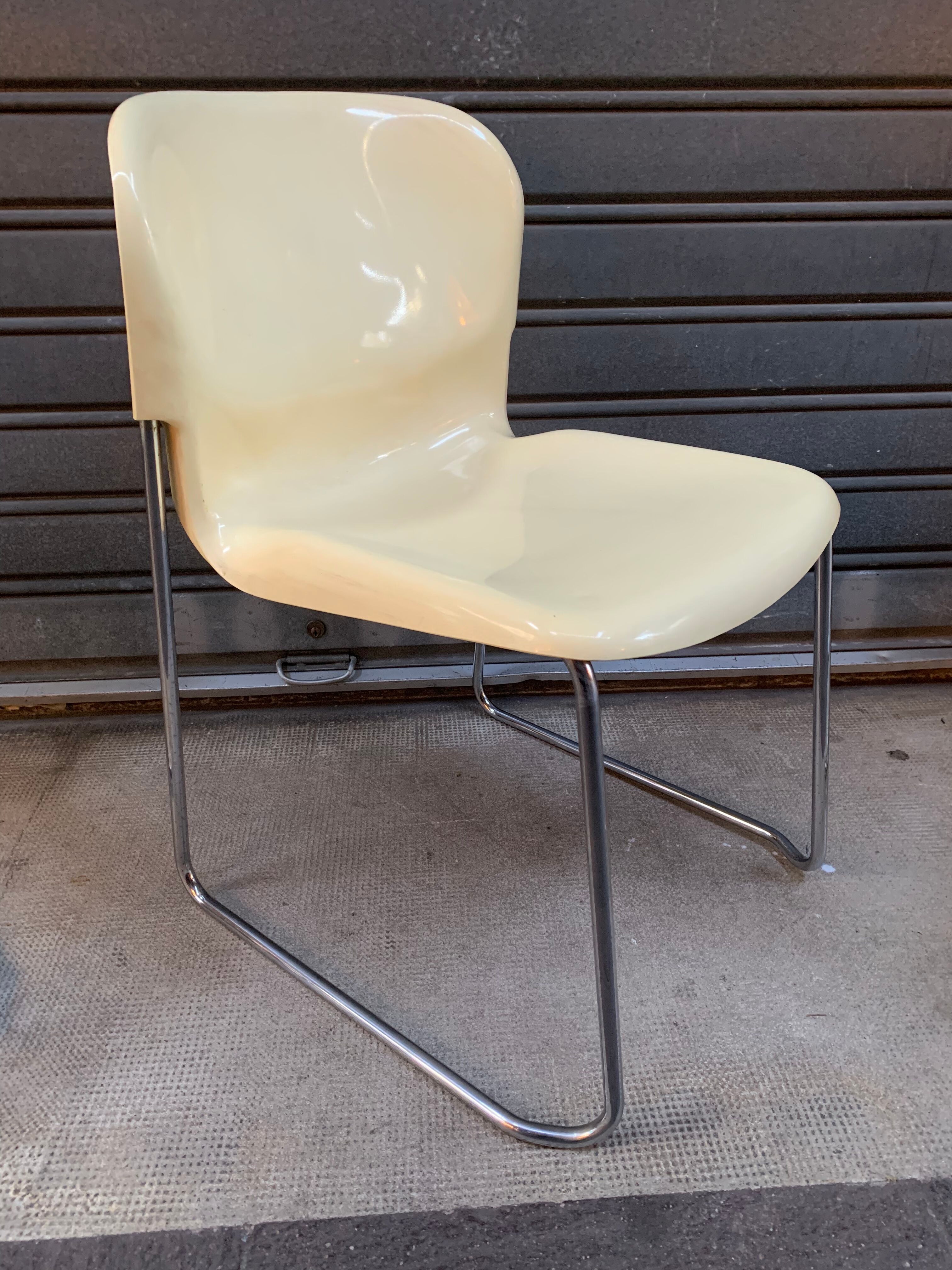Set of 4 chairs 70s Gerd Lange beige