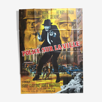 Affiche cinéma "Police sur la ville" Richard Widmark, Henry Fonda 120x160cm 1968